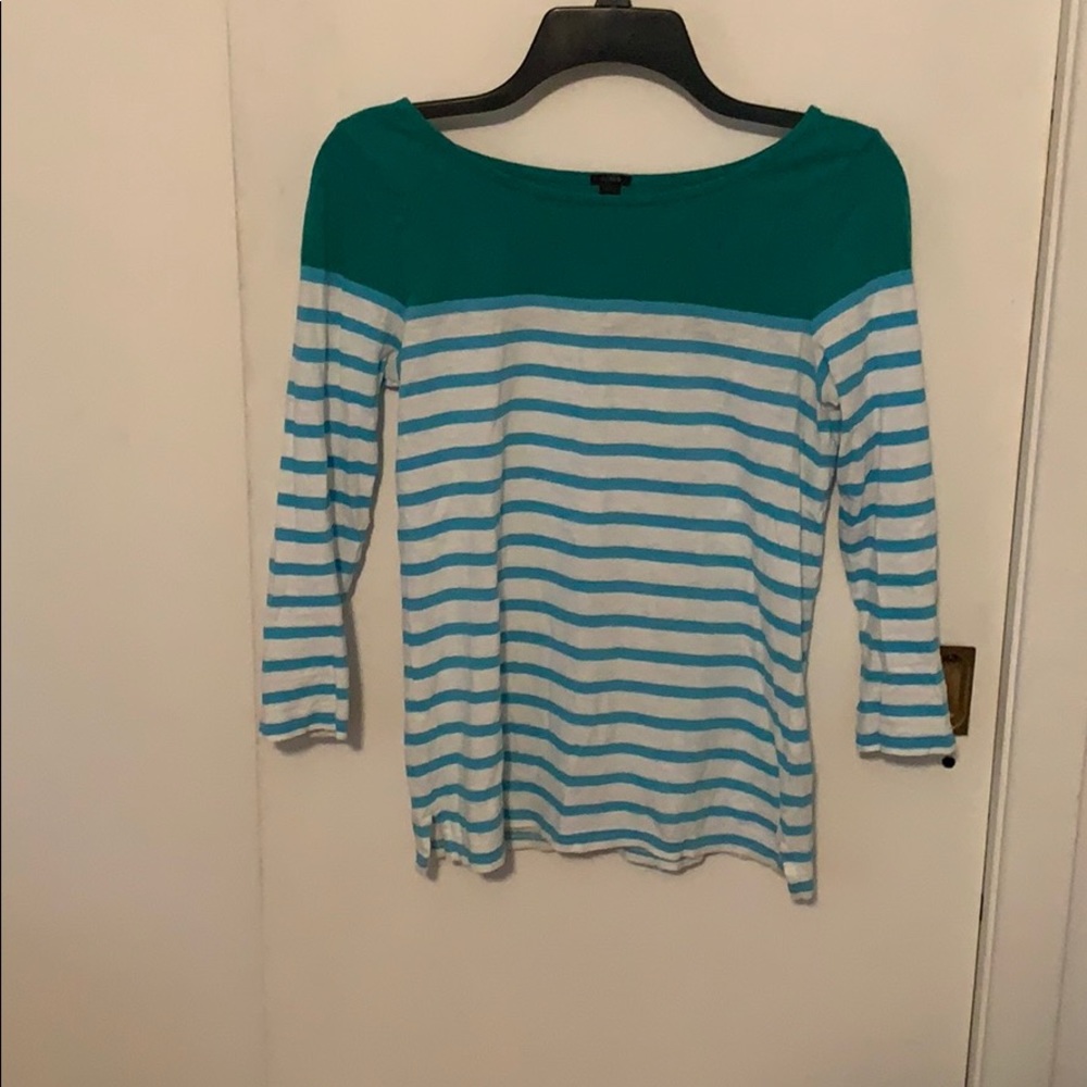 J. Crew 3/4 Length Striped Tee